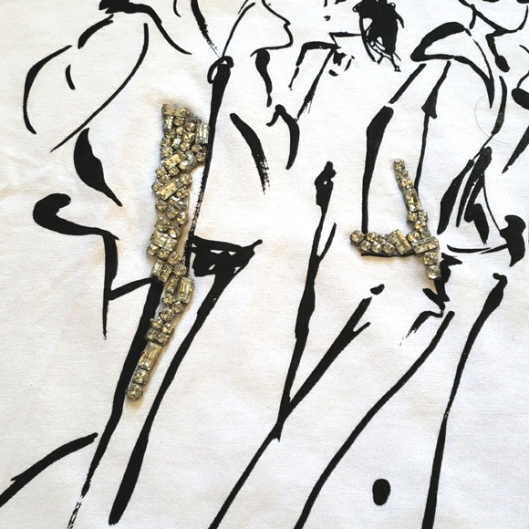 NWT Zara Fashion Girl T Shirt with Rhinestones - Picture 7 of 14